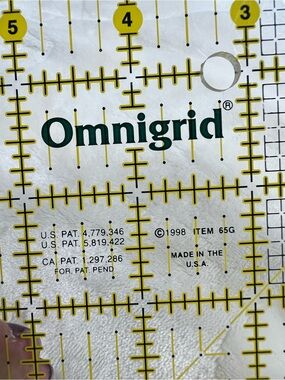 Clear Quilting Ruler with Yellow Grid